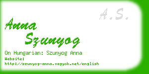 anna szunyog business card